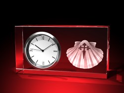 Jakobsmuschel - Uhr, Glas eckig – GLASFOTO.COM